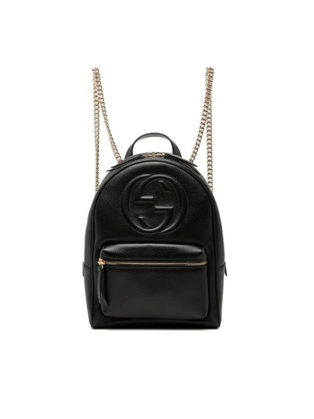 Gucci Interlocking Soho Chain Backpack Black Leather